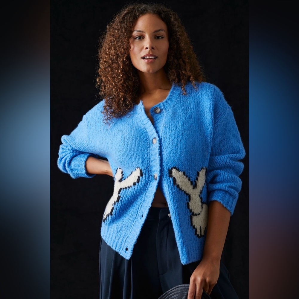 Anthropologie Maeve Bunny Slope Cardigan Sweater
